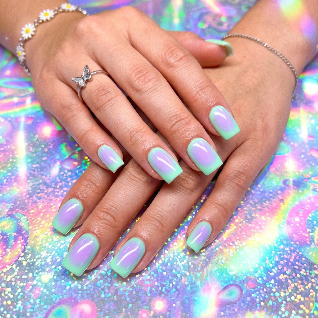 Lavender and mint aura spring nails 2026.