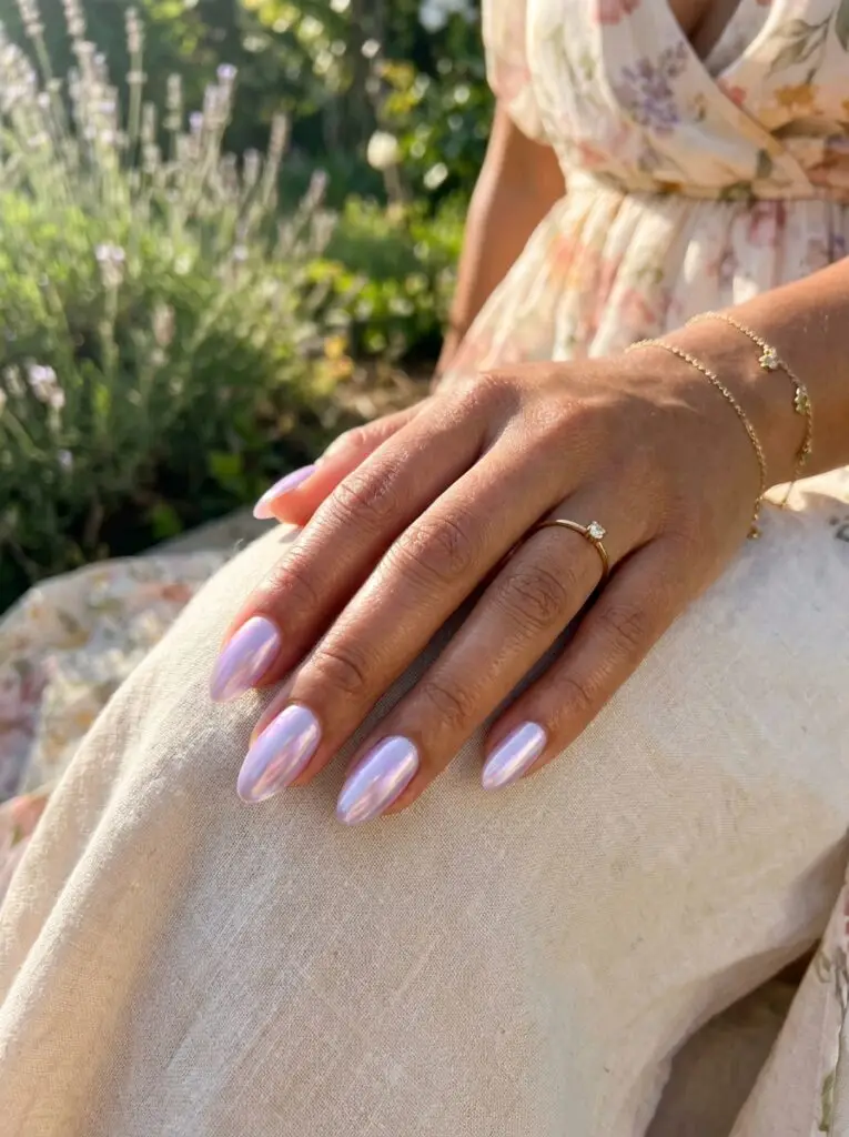 Lavender glazed donut nails with nature made hair skin nails gummies.