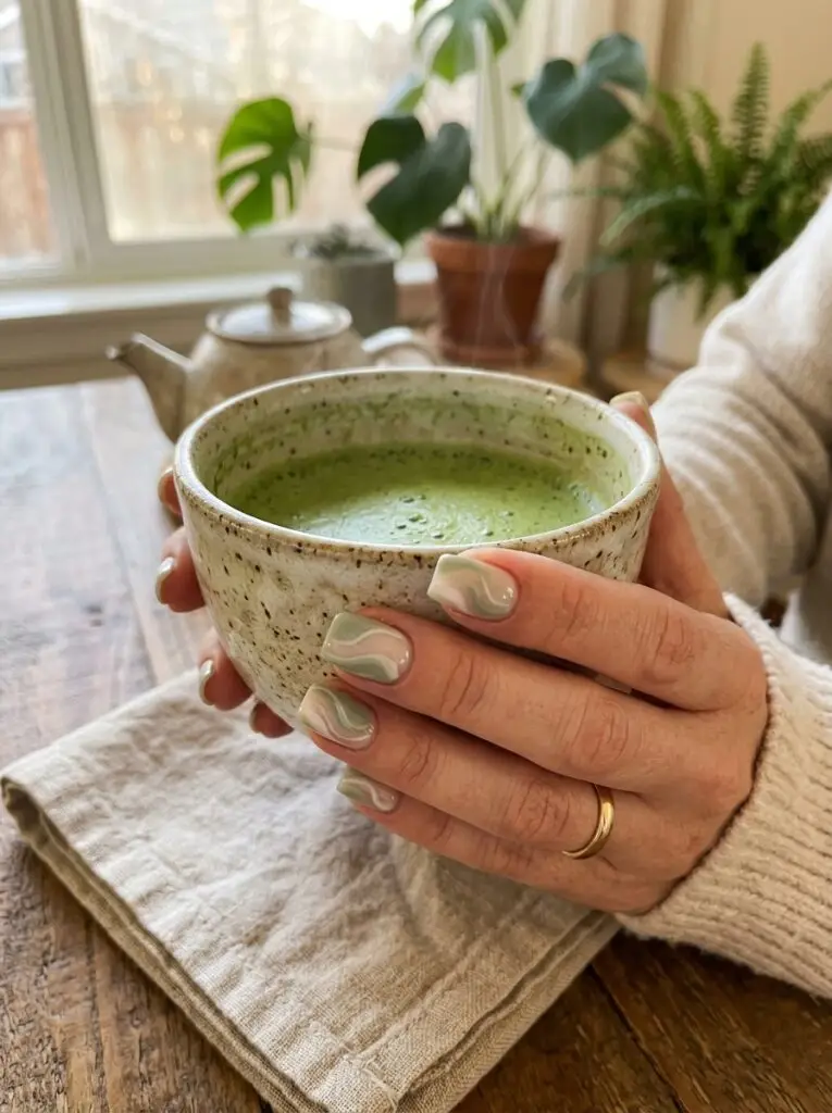 Matcha green nail art trends for 2026.